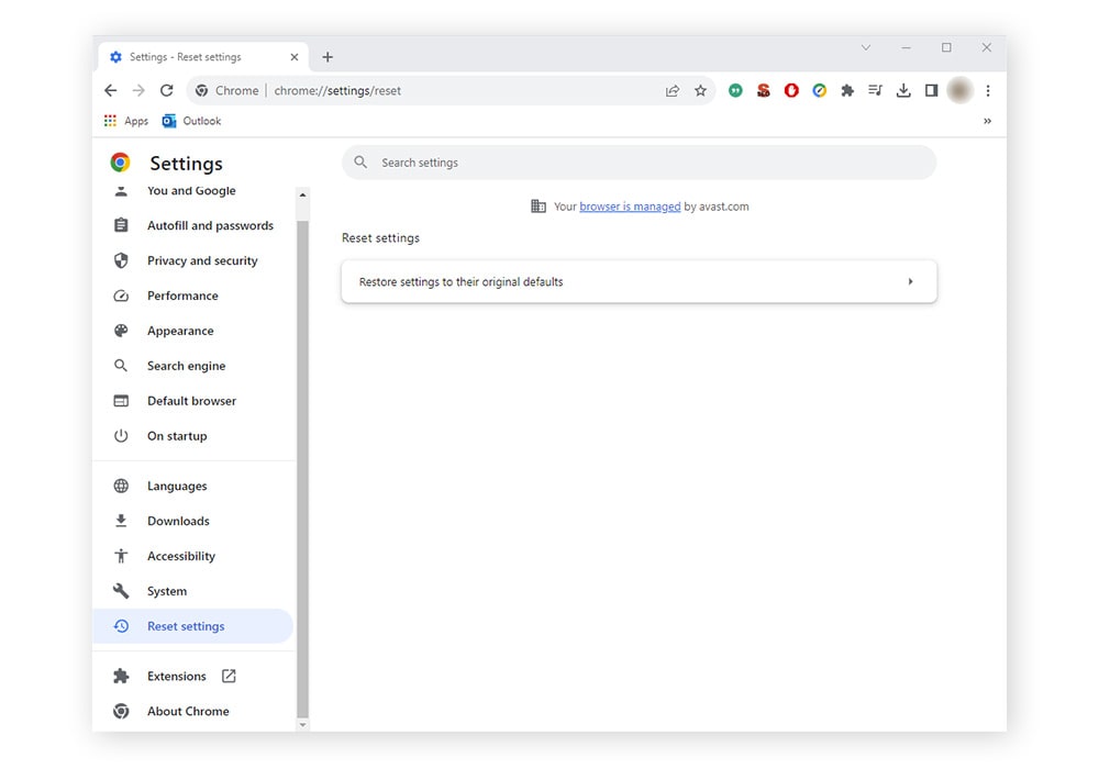 Zurücksetzen der Browsereinstellungen, um einen Browser-Hijacker zu entfernen