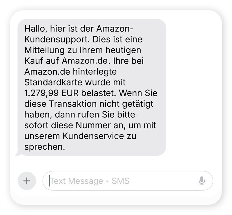 Screenshot: Betrug mit dem Amazon-Kundensupport.