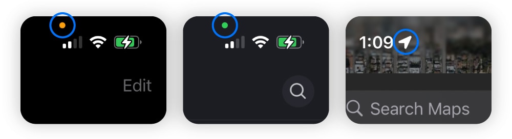Screenshots zeigen, wo Sie auf Ihrem iPhone nach Tracking-Symbolen suchen müssen.