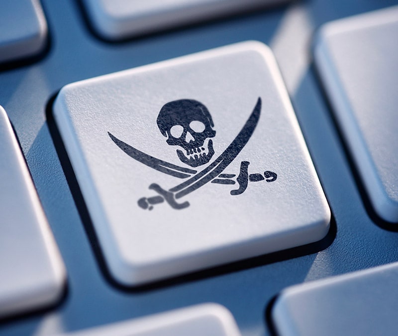 Tastaturtaste mit Schädel-/Piraten-Symbol