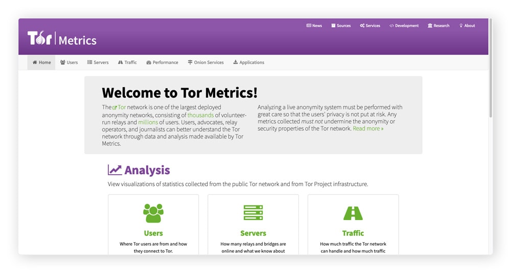 Tor Metrics bietet Einblicke in die Anzahl der Personen, die auf .onion-Sites zugreifen.