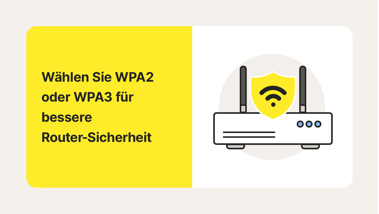 Ein Router mit WPA2- bzw. WPA3-Sicherheitsprotokoll als weiterer Schutz nach dem Wechseln des WLAN-Router-Passworts.