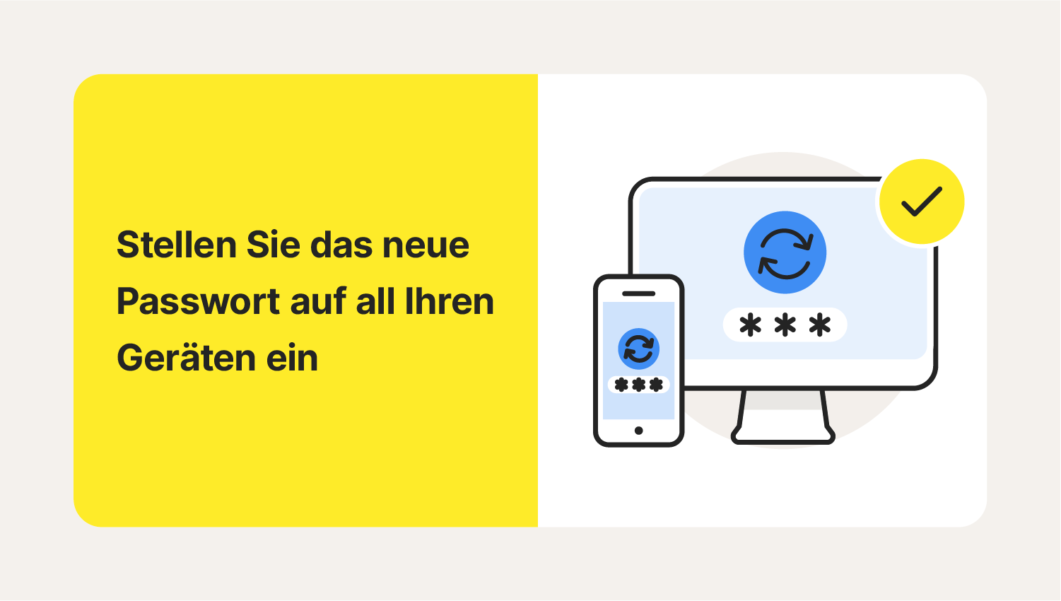 Übernahme des neuen WLAN-Router-Passworts auf verschiedenen Geräten.