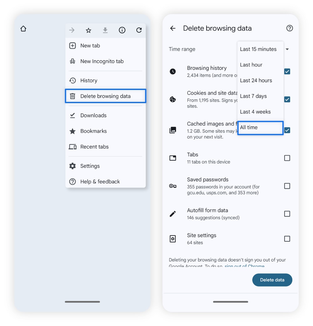So löschen Sie den Browser-Verlauf auf Android-Smartphones.
