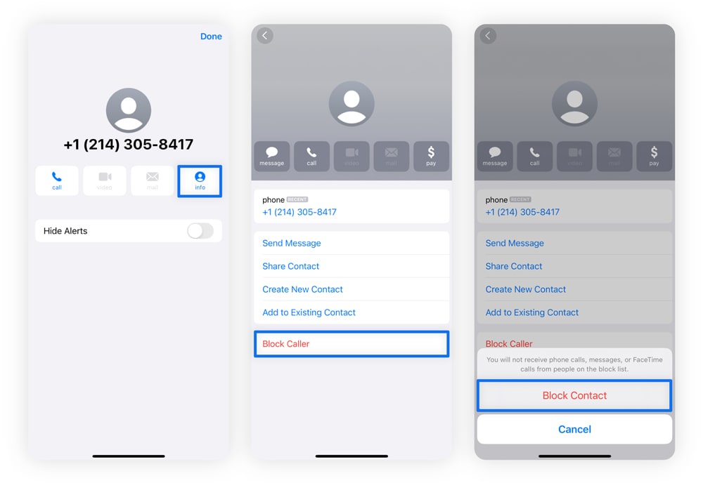 Screenshots: So blockieren Sie Spam-SMS auf dem iPhone.
