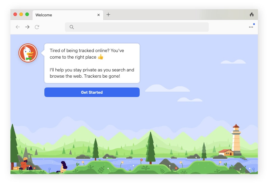 Ein Screenshot des DuckDuckGo-Browsers.