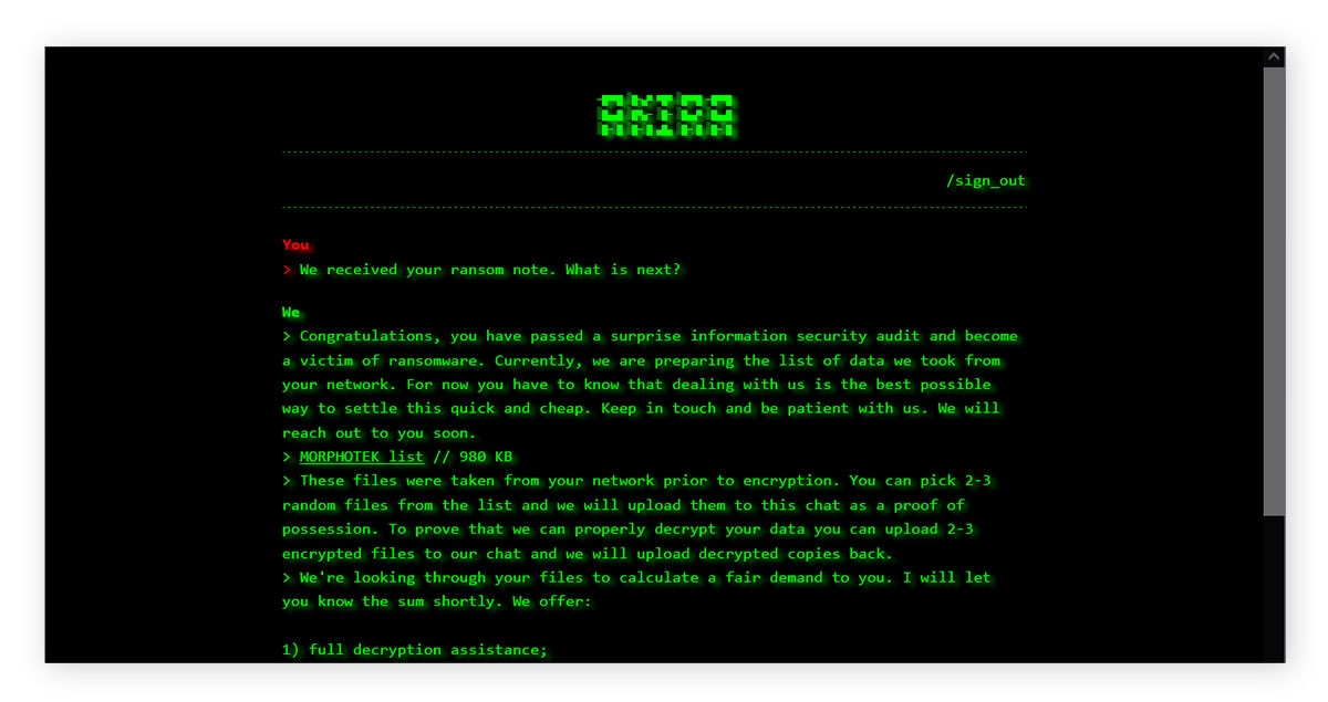 Tor-Website mit Informationen über gestohlene Daten