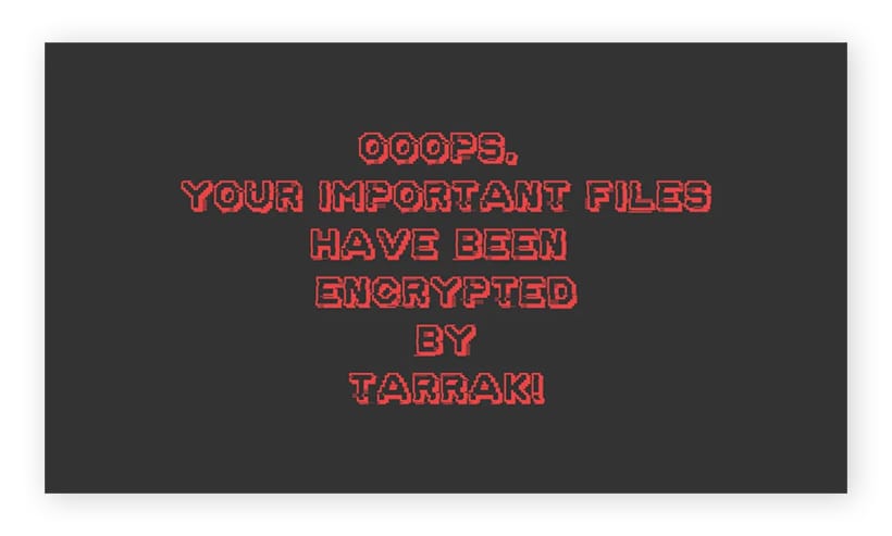 Von der TaRRaK-Ransomware festgelegter Desktop-Hintergrund