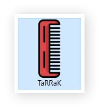 Das mit TaRRaK-verschlüsselten Dateien verknüpfte Kamm-Symbol