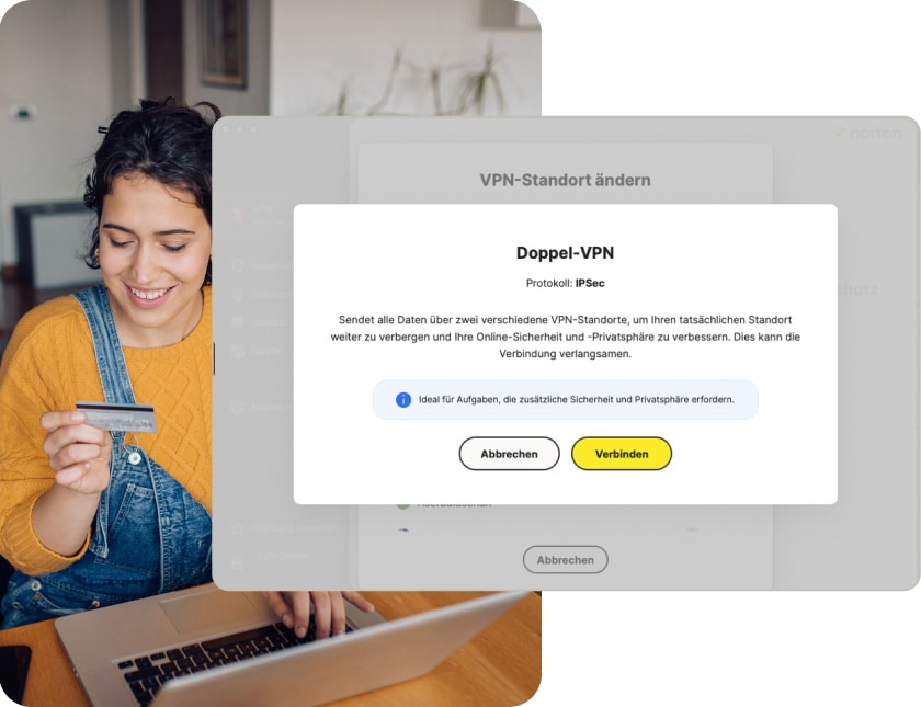 Die Doppel-VPN-Funktion in Norton VPN für Mac.