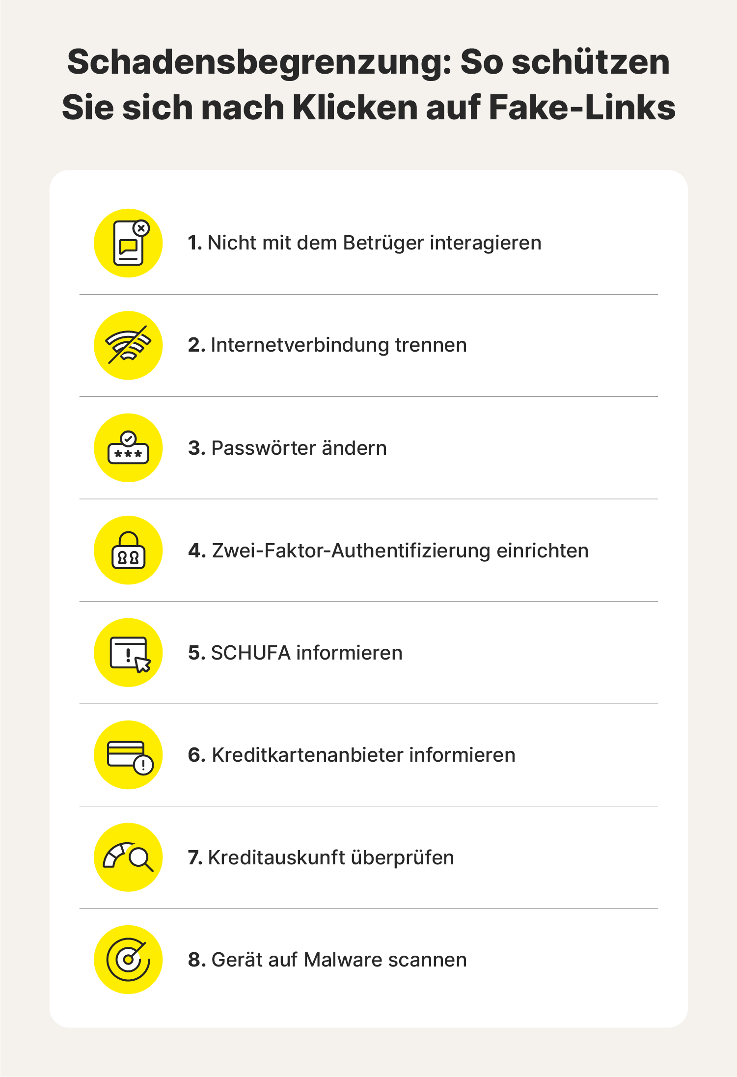 Ein Bild zu den Strategien zur Milderung der Folgen nach Klicken auf einen Phishing-Link.