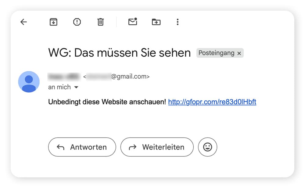 Beispiel für E-Mail-Hacking und Kontakt-Spamming.