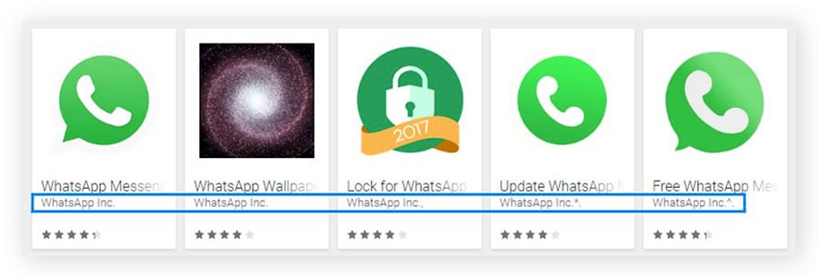 Gefälschte WhatsApp-Apps sehen oft dem Original ähnlich.