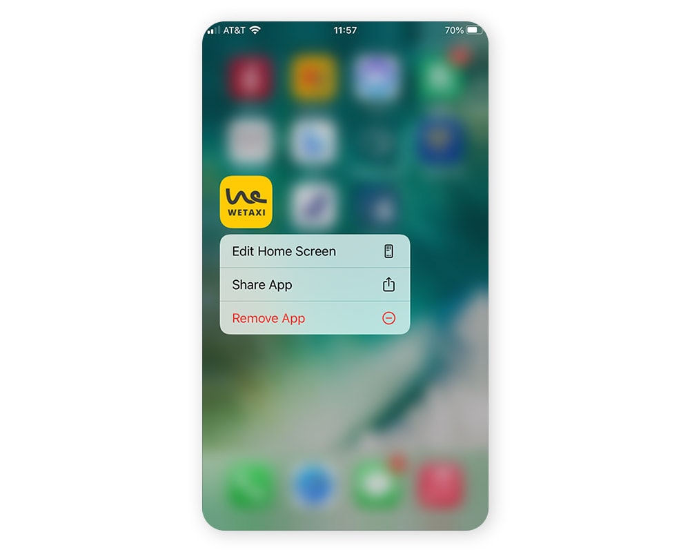 Screenshot: iOS > App-Optionen