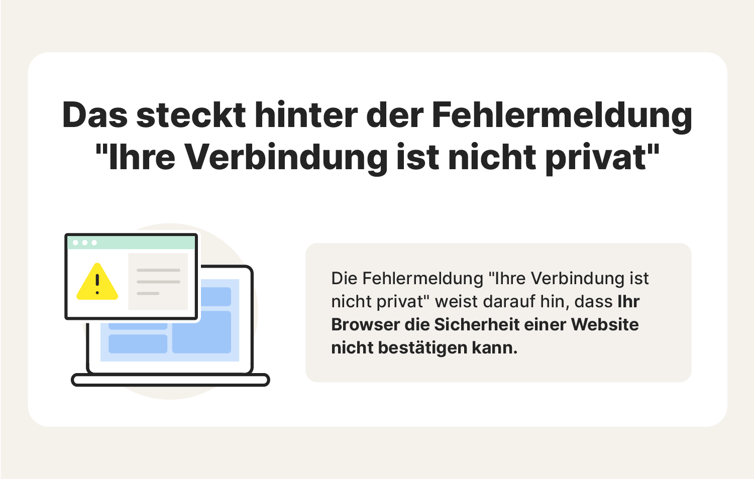 Grafik zur Erläuterung der Fehlermeldung "Ihre Verbindung ist nicht privat"