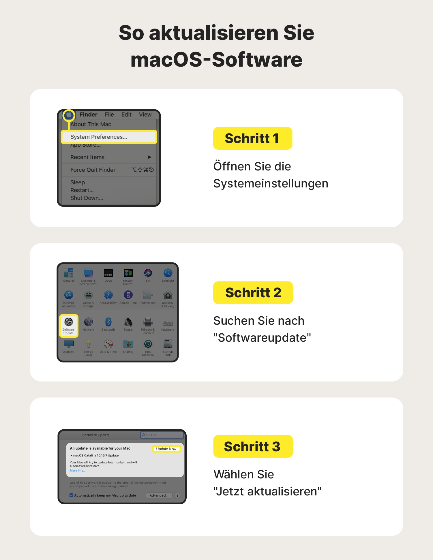Abbildung: Aktualisieren von MacOS-Software